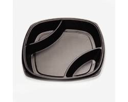 D&W FINE PACK LLC CF723-163 TRAY 16" 3 COMP FORUM DEEP BLK