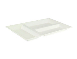PACKNWOOD ECOD4028 TRAY 3-COMP 15-3/4X10-5/8X1" SUGARCANE