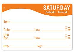 DAYMARK FOOD SAFETY SYSTEMS IT112467SA LABEL 2X3" REPOSITIONABLE SAT ORANGE