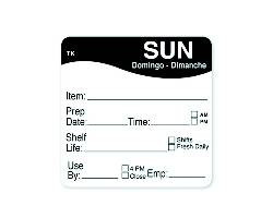 DAYMARK FOOD SAFETY SYSTEMS IT1143687 LABEL 2X2" SQR DOW SUN PAPER BLK
