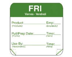 DAYMARK FOOD SAFETY SYSTEMS IT115151-5 LABEL 2X2" FRIDAY TOUGH MARK 500CT