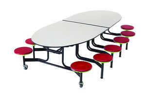 AMTAB MANUFACTURING QUICK-MSE1012-GNBB TABLE W/STOOLS MOBILE 46" GRAY/BLK