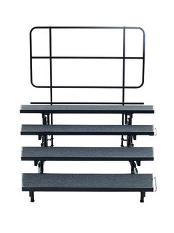 AMTAB MANUFACTURING QUICK-PCR4-CHARCB RISER MOBILE 3 LEVEL 8X16X24" BLACK
