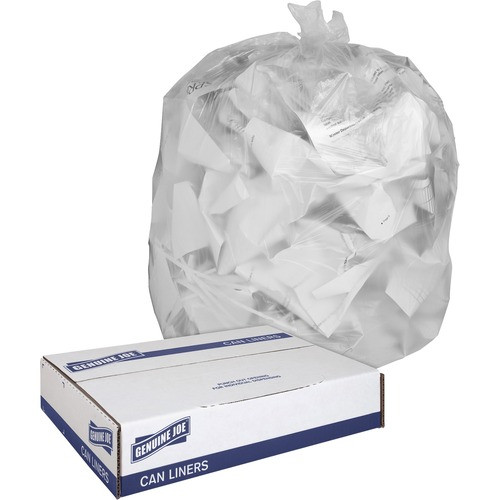 GENUINE JOE 01012 TRASH CAN LINER,250/BX,CLEAR