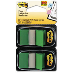 3M COMPANY 680-GN2 STANDARD TAPE FLAGS,DISPENSER,GREEN,100