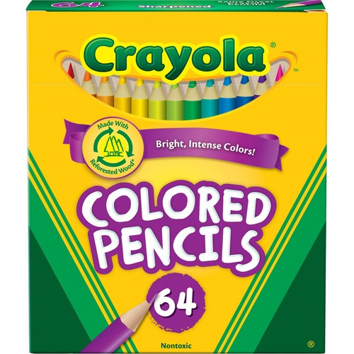 CRAYOLA 683364 COLORED WOODCASE PENCIL,3.3MM,64/PACK