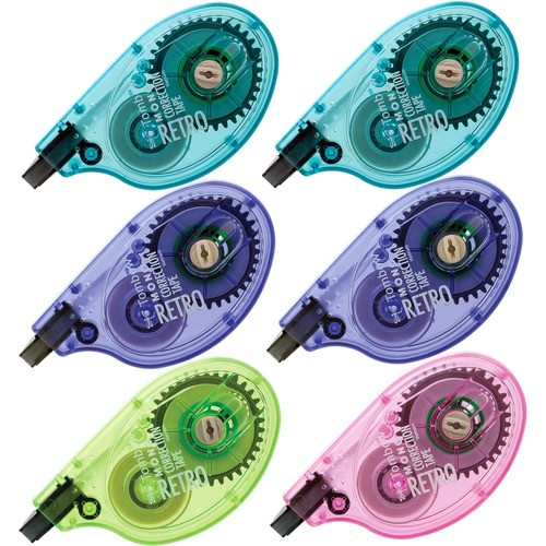 AMERICAN TOMBOW INC. 68670 MONO CORRECTION TAPE,ASSORTED RETROCOLOR