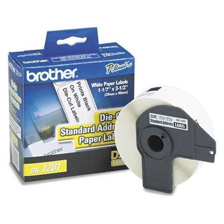BROTHER DK-1201 DIE-CUT ADDRESS LABELS,1.1 X 3.5",WHITE