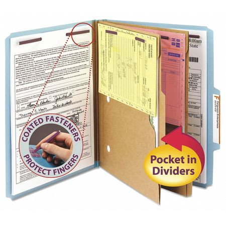 SMEAD MANUFACTURING CO. 14081 FOLDERS W/POCKET DIVIDERS,LETTER,10/BOX