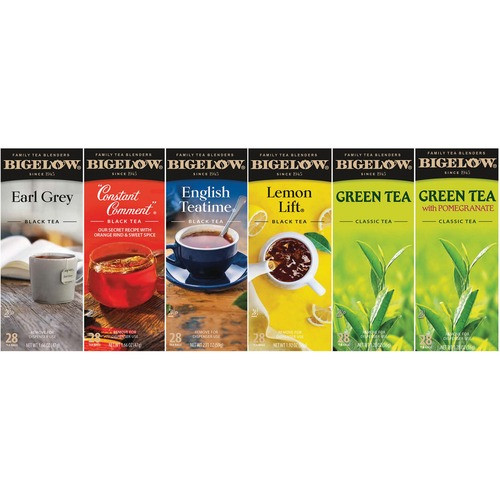 BIGELOW TEA COMPANY 15577 FLAVOR TEAS,168/CT, 6 ASSORTED FLAVORS