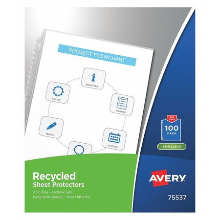AVERY 75537 SHEET PROTECTOR,SEMI-CLEAR,100/BOX