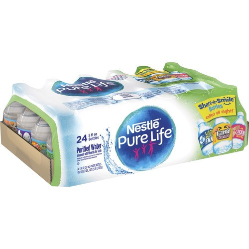 NESTLE 194627 NESTLE PURELIFE WATER,8OZ., 24/CT, BLUE