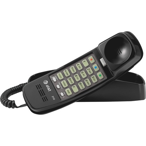 AT&T 210BK CORDED TRIMLINE PH1,LIGHTED KEYPAD,BLACK
