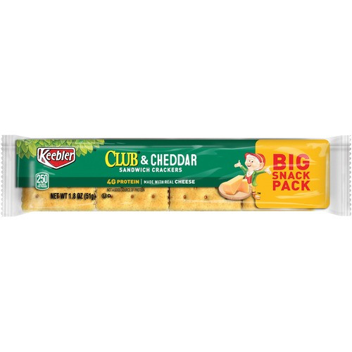 KEEBLER COMPANY 21163 CLUB CHEDDAR CRACKERS,SNACK PACK,12/BOX