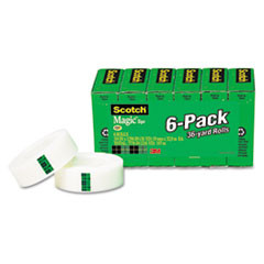 3M COMPANY 810-6PK MAGIC TAPE,3/4 X 1296,1 CORE,CLEAR,6/PK