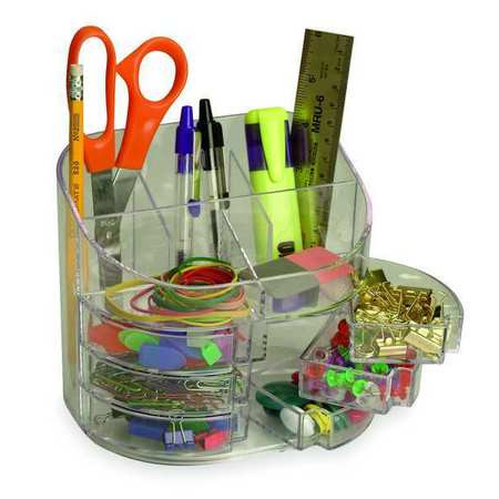 OFFICEMATE 22824 DOUBLE SUPPLY ORGANIZER,CLEAR,PLASTIC