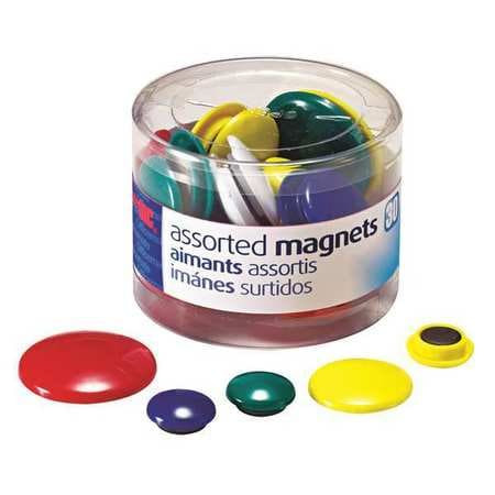OFFICEMATE 92500 MAGNETS,CIRCLES,ASSORTED SIZES & COLORS