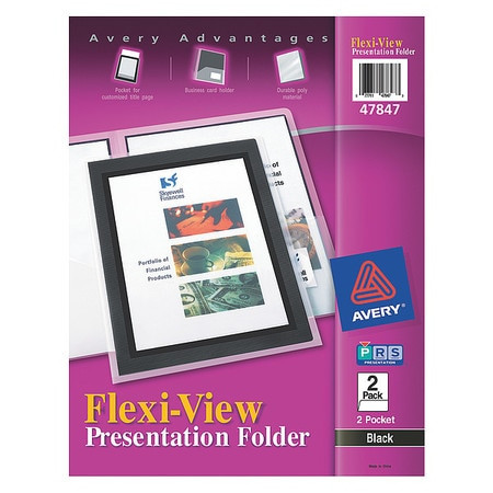 AVERY 47847 FOLDER,FLEXVIEW,2-POCKET,BK