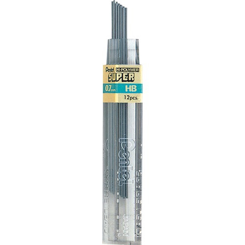 PENTEL 50HB LEAD,0.7MM,HB/BLACK,12CT