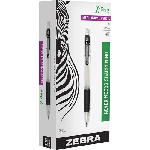 ZEBRA PEN 52310 PENCIL,Z-GRIP,0.5MM,BK,DZ