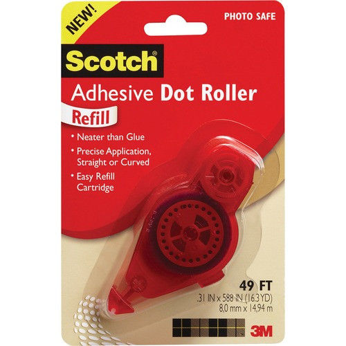 3M 6055R 3M  ADHESIVE DOT ROLLER REFILL, .31"X49"