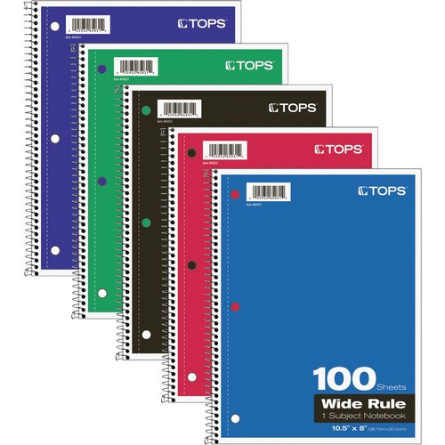TOPS MANUFACTURING CO. 65031 NOTEBOOK,WRBND,3HP,1SUB,100
