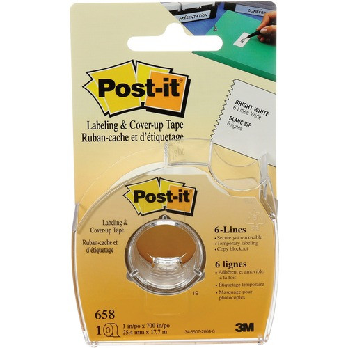 3M 658 3M  COVER UP AND LABELING TAPE, 6 LINE R