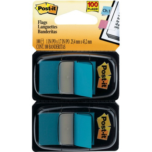 3M 680-BB2 3M  POST-IT FLAGS, 1"X1-3/4", 100/PK, BR