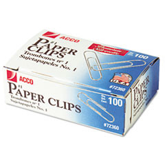 ACCO BRANDS USA LLC 72360 CLIPS,PAPER,STANDARD,#1