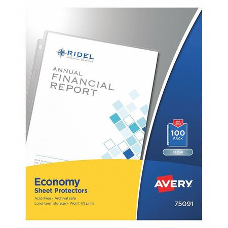 AVERY 75091 PROTECTOR,SHEET,NONSTCK,CLR
