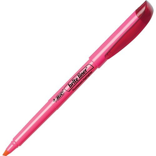 BIC CORPORATION BL11 PNK BIC  HIGHLIGHTER, W/CLIP, CHISEL POINT, 