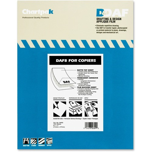 CHARTPAK, INC DAF8 DRAFTING FILM,PERMANENT,100/PK