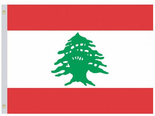VALLEY FORGE FLAG CO 58223810 PERMA-NYL 5'X8' NYLON LEBANON FLAG