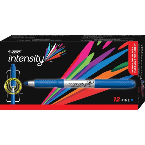 BIC CORPORATION GPM11 BLU BIC  PERMANENT MARKER, W/ RUBBER GRIP, F