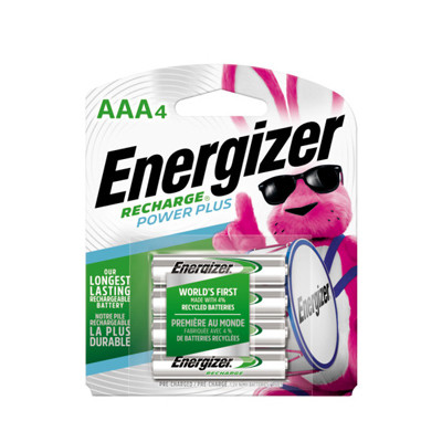 ENERGIZER NH12BP-4 RECHARGEABLE BATTERIES, AAA, 4-PK.