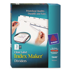 AVERY 11445 INDEX MAKER, CLEAR LABEL,LETTER,WHITE