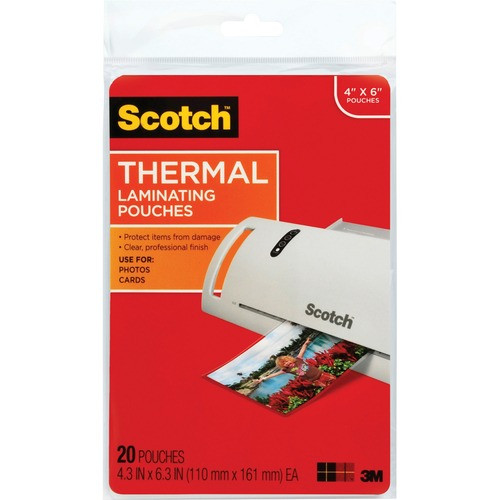 3M TP590020 3M  LAMINATING POUCH, PHOTO, 4"X6", 20/P