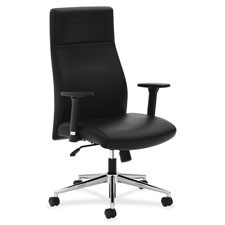 HON VL108SB11 CHAIR,EXEC HI-BACK,LEATHER,BLACK