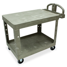 RUBBERMAID COMMERCIAL PRODUCTS 450500BK FLAT SHELF UTILITY CART, TWO-SHELF, 19-3