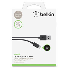BELKIN COMPONENTS F2CU012BT04 CABLE,4',MCR/ USB CHR SYN