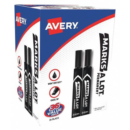 AVERY 98206 MARKER,PERMANENT,BLACK,36CT