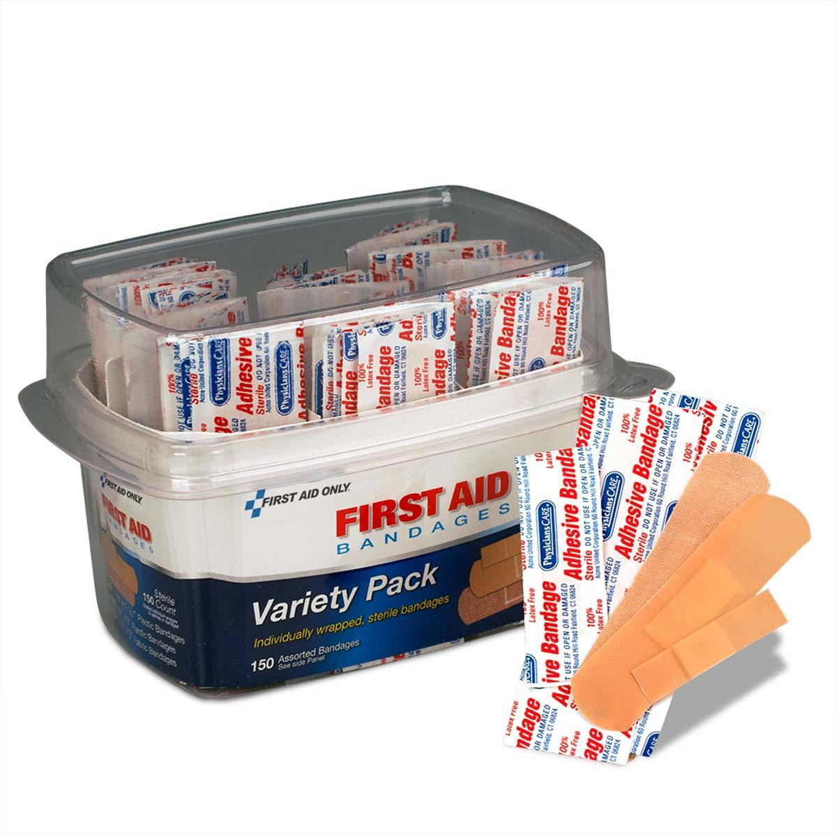 ACME UNITED 90095 FIRST AID BANDAGES, ASSORTED, 150 PIECES