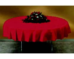 HOFFMASTER 112011 TABLECOVER RND PLAS 82" RED
