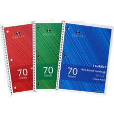 SPARCO PRODUCTS 00332 SPARCO  NOTEBOOK, COLLEGE-RULE, 8"WX10-1