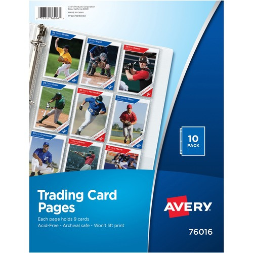 AVERY 76016 PAGE,TRADING CARD,9CAP