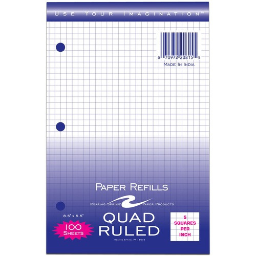 ROARING SPRING PAPER PRODUCTS 20815 PAPER,FILLER,5X5 GRAPH,WH