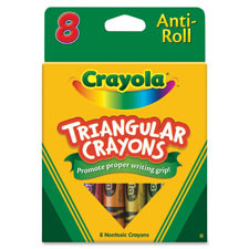 CRAYOLA 524016 CRAYONS,TRIANGULAR,AST,16CT
