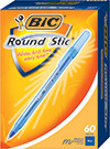 BIC CORPORATION GSM609BE PEN,ROUNDSTIC,BP,MD,BE,60PK