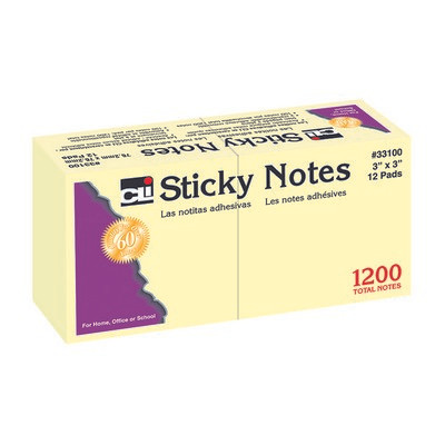 CHARLES LEONARD, INC 33100 STICKY NOTES 3X3 PLAIN
