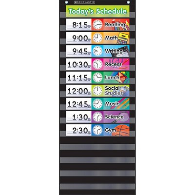 SCHOLASTIC INC. SC-583865 POCKET CHART DAILY SCHEDULE BLACK